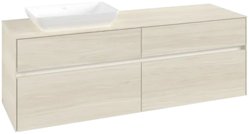 Bild von VILLEROY BOCH Collaro Waschbeckenunterschrank, mit Beleuchtung, 4 Auszüge, 1600 x 548 x 500 mm, White Oak / White Oak #C121B0AA
