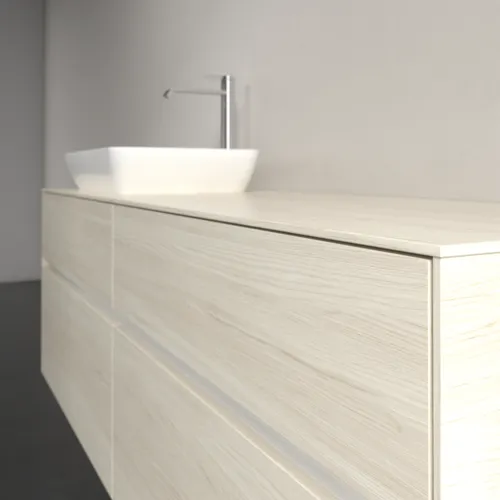 Bild von VILLEROY BOCH Collaro Waschbeckenunterschrank, mit Beleuchtung, 4 Auszüge, 1600 x 548 x 500 mm, White Oak / White Oak #C121B0AA