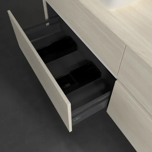 Bild von VILLEROY BOCH Collaro Waschbeckenunterschrank, mit Beleuchtung, 4 Auszüge, 1600 x 548 x 500 mm, White Oak / White Oak #C121B0AA