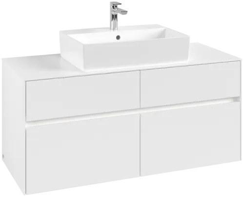 Bild von VILLEROY BOCH Collaro Waschbeckenunterschrank, mit Beleuchtung, 4 Auszüge, 1200 x 548 x 500 mm, White Matt / White Matt #C128B0MS