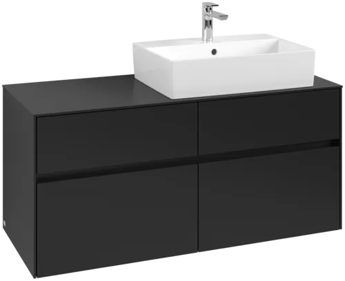 Bild von VILLEROY BOCH Collaro Waschbeckenunterschrank, 4 Auszüge, 1200 x 548 x 500 mm, Volcano Black / Volcano Black #C13000VL