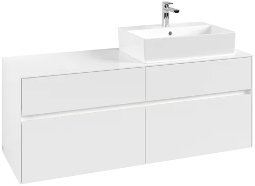 Bild von VILLEROY BOCH Collaro Waschbeckenunterschrank, mit Beleuchtung, 4 Auszüge, 1400 x 548 x 500 mm, White Matt / White Matt #C133B0MS
