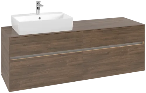 Bild von VILLEROY BOCH Collaro Waschbeckenunterschrank, mit Beleuchtung, 4 Auszüge, 1600 x 548 x 500 mm, Arizona Oak / Arizona Oak #C135B0VH