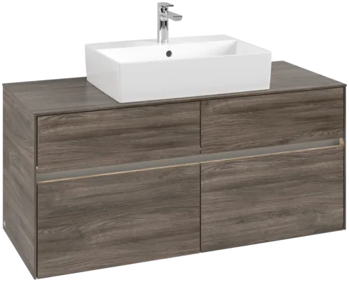 Bild von VILLEROY BOCH Collaro Waschbeckenunterschrank, mit Beleuchtung, 4 Auszüge, 1200 x 548 x 500 mm, Stone Oak / Stone Oak #C128B0RK