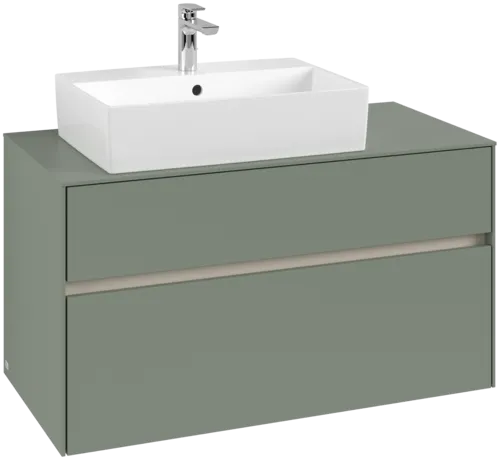 Picture of VILLEROY BOCH Collaro Vanity unit, 2 pull-out compartments, 1000 x 548 x 500 mm, Soft Green / Soft Green #C12600AF