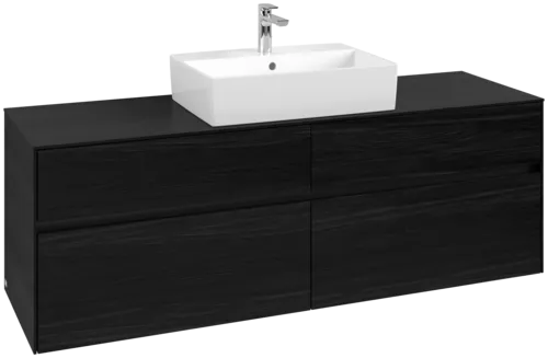 Bild von VILLEROY BOCH Collaro Waschbeckenunterschrank, 4 Auszüge, 1600 x 548 x 500 mm, Black Oak / Black Oak #C13400AB