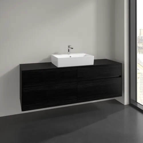 Bild von VILLEROY BOCH Collaro Waschbeckenunterschrank, 4 Auszüge, 1600 x 548 x 500 mm, Black Oak / Black Oak #C13400AB