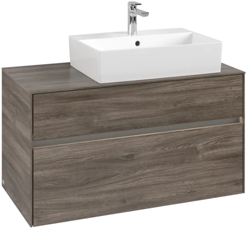 Bild von VILLEROY BOCH Collaro Waschbeckenunterschrank, mit Beleuchtung, 2 Auszüge, 1000 x 548 x 500 mm, Stone Oak / Stone Oak #C127B0RK