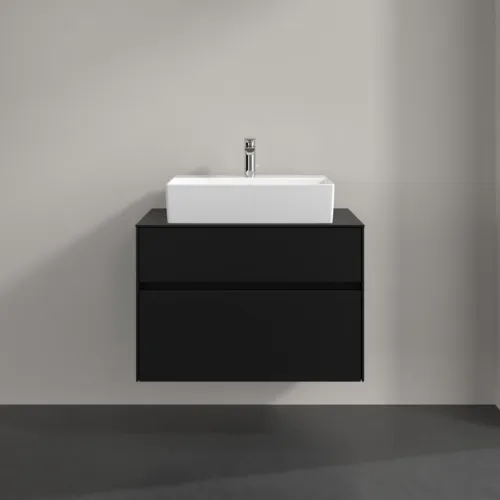 Bild von VILLEROY BOCH Collaro Waschbeckenunterschrank, 2 Auszüge, 800 x 548 x 500 mm, Volcano Black / Volcano Black #C12400VL