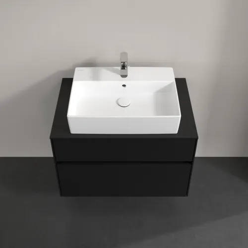 Bild von VILLEROY BOCH Collaro Waschbeckenunterschrank, 2 Auszüge, 800 x 548 x 500 mm, Volcano Black / Volcano Black #C12400VL