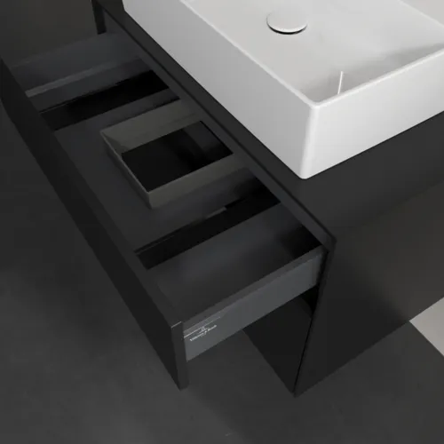 Bild von VILLEROY BOCH Collaro Waschbeckenunterschrank, 2 Auszüge, 800 x 548 x 500 mm, Volcano Black / Volcano Black #C12400VL