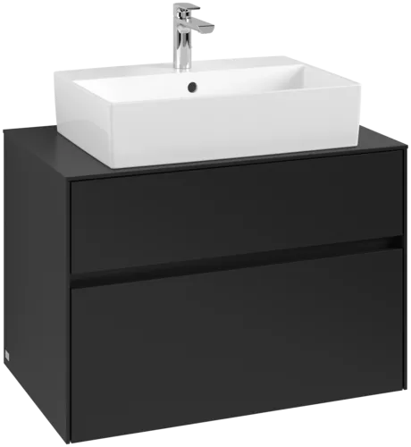 Obrázek VILLEROY BOCH Toaletní skříňka Collaro, 2 výsuvy, 800 x 548 x 500 mm, Volcano Black / Volcano Black #C12400VL