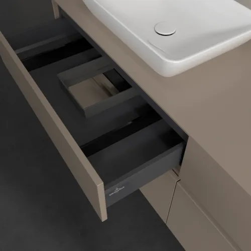 Bild von VILLEROY BOCH Collaro Waschbeckenunterschrank, mit Beleuchtung, 4 Auszüge, 1600 x 548 x 500 mm, Taupe / Taupe #C121B0VM