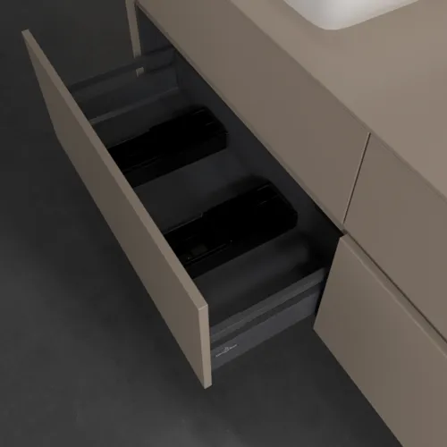 Bild von VILLEROY BOCH Collaro Waschbeckenunterschrank, mit Beleuchtung, 4 Auszüge, 1600 x 548 x 500 mm, Taupe / Taupe #C121B0VM
