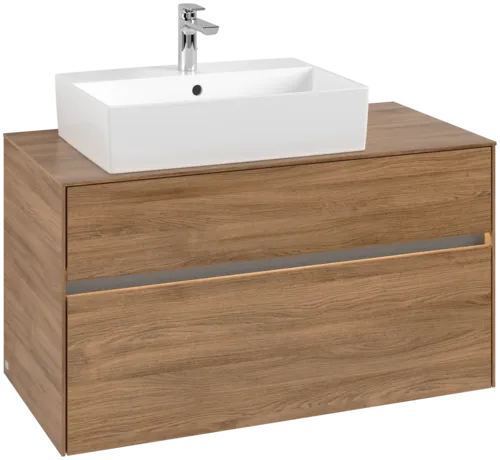 Bild von VILLEROY BOCH Collaro Waschbeckenunterschrank, mit Beleuchtung, 2 Auszüge, 1000 x 548 x 500 mm, Kansas Oak / Kansas Oak #C126B0RH