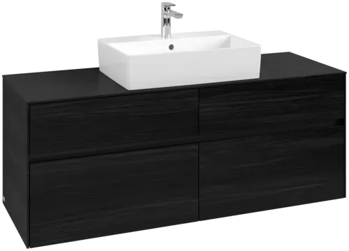 Bild von VILLEROY BOCH Collaro Waschbeckenunterschrank, mit Beleuchtung, 4 Auszüge, 1400 x 548 x 500 mm, Black Oak / Black Oak #C131B0AB