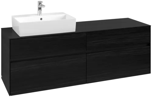 Bild von VILLEROY BOCH Collaro Waschbeckenunterschrank, 4 Auszüge, 1600 x 548 x 500 mm, Black Oak / Black Oak #C13500AB