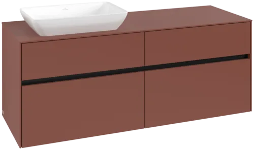 Obrázek VILLEROY BOCH Toaletní skříňka Collaro, 4 výsuvy, 1400 x 548 x 500 mm, Vínově červená / Vínově červená #C11700AH