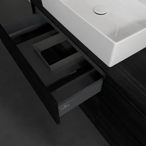 Obrázek VILLEROY BOCH Toaletní skříňka Collaro, s osvětlením, 4 výsuvy, 1400 x 548 x 500 mm, černý dub / černý dub #C132B0AB