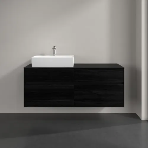 Obrázek VILLEROY BOCH Toaletní skříňka Collaro, s osvětlením, 4 výsuvy, 1400 x 548 x 500 mm, černý dub / černý dub #C132B0AB