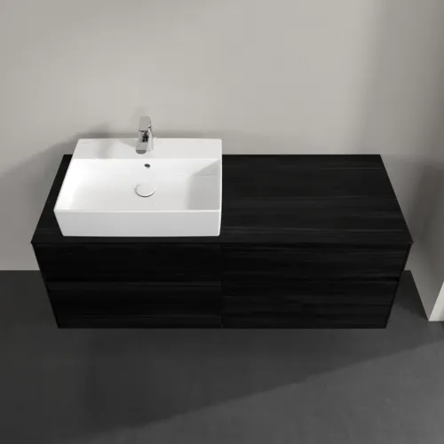 Obrázek VILLEROY BOCH Toaletní skříňka Collaro, s osvětlením, 4 výsuvy, 1400 x 548 x 500 mm, černý dub / černý dub #C132B0AB