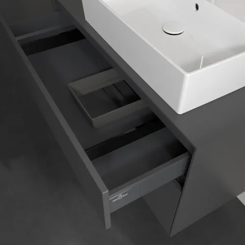 Bild von VILLEROY BOCH Collaro Waschbeckenunterschrank, mit Beleuchtung, 2 Auszüge, 1000 x 548 x 500 mm, Graphite / Graphite #C127B0VR