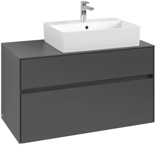 Bild von VILLEROY BOCH Collaro Waschbeckenunterschrank, mit Beleuchtung, 2 Auszüge, 1000 x 548 x 500 mm, Graphite / Graphite #C127B0VR