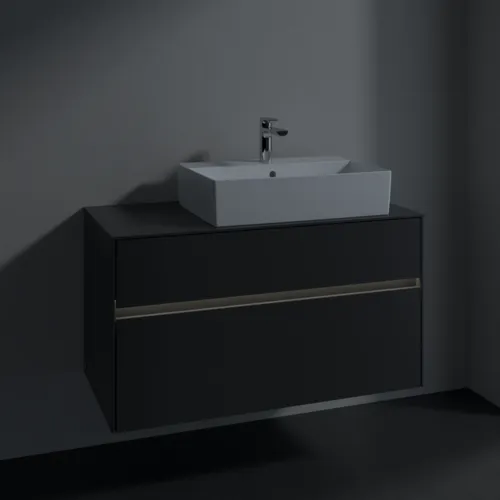 Bild von VILLEROY BOCH Collaro Waschbeckenunterschrank, mit Beleuchtung, 2 Auszüge, 1000 x 548 x 500 mm, Graphite / Graphite #C127B0VR
