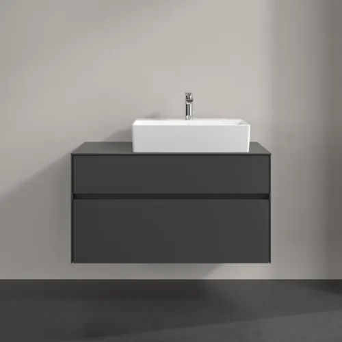 Bild von VILLEROY BOCH Collaro Waschbeckenunterschrank, mit Beleuchtung, 2 Auszüge, 1000 x 548 x 500 mm, Graphite / Graphite #C127B0VR