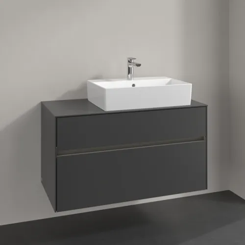 Bild von VILLEROY BOCH Collaro Waschbeckenunterschrank, mit Beleuchtung, 2 Auszüge, 1000 x 548 x 500 mm, Graphite / Graphite #C127B0VR