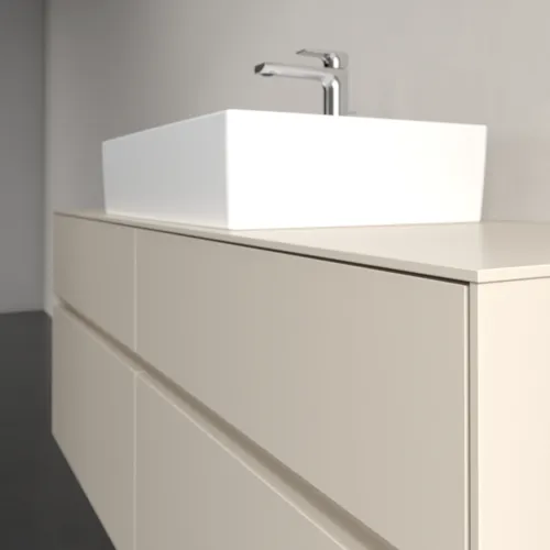 Bild von VILLEROY BOCH Collaro Waschbeckenunterschrank, mit Beleuchtung, 4 Auszüge, 1400 x 548 x 500 mm, Cashmere Grey / Cashmere Grey #C131B0VN
