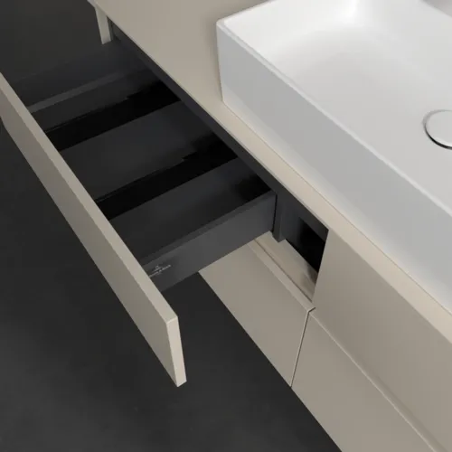 Bild von VILLEROY BOCH Collaro Waschbeckenunterschrank, mit Beleuchtung, 4 Auszüge, 1400 x 548 x 500 mm, Cashmere Grey / Cashmere Grey #C131B0VN