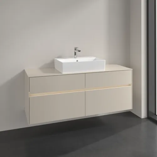 Bild von VILLEROY BOCH Collaro Waschbeckenunterschrank, mit Beleuchtung, 4 Auszüge, 1400 x 548 x 500 mm, Cashmere Grey / Cashmere Grey #C131B0VN