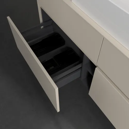 Bild von VILLEROY BOCH Collaro Waschbeckenunterschrank, mit Beleuchtung, 4 Auszüge, 1400 x 548 x 500 mm, Cashmere Grey / Cashmere Grey #C131B0VN