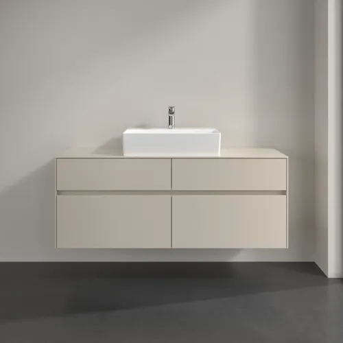 Bild von VILLEROY BOCH Collaro Waschbeckenunterschrank, mit Beleuchtung, 4 Auszüge, 1400 x 548 x 500 mm, Cashmere Grey / Cashmere Grey #C131B0VN