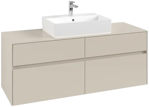 Bild von VILLEROY BOCH Collaro Waschbeckenunterschrank, mit Beleuchtung, 4 Auszüge, 1400 x 548 x 500 mm, Cashmere Grey / Cashmere Grey #C131B0VN