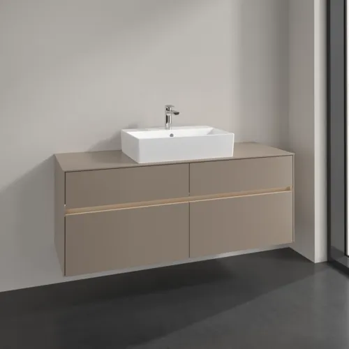 Bild von VILLEROY BOCH Collaro Waschbeckenunterschrank, mit Beleuchtung, 4 Auszüge, 1400 x 548 x 500 mm, Taupe / Taupe #C131B0VM