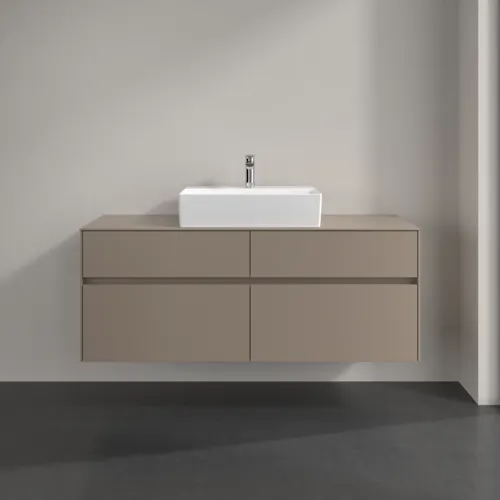 Bild von VILLEROY BOCH Collaro Waschbeckenunterschrank, mit Beleuchtung, 4 Auszüge, 1400 x 548 x 500 mm, Taupe / Taupe #C131B0VM