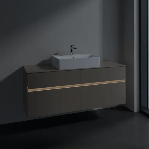 Bild von VILLEROY BOCH Collaro Waschbeckenunterschrank, mit Beleuchtung, 4 Auszüge, 1400 x 548 x 500 mm, Taupe / Taupe #C131B0VM