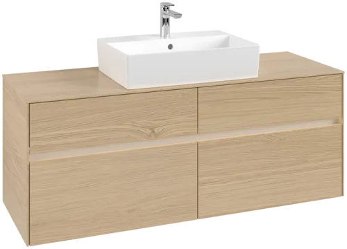 Bild von VILLEROY BOCH Collaro Waschbeckenunterschrank, mit Beleuchtung, 4 Auszüge, 1400 x 548 x 500 mm, Nordic Oak / Nordic Oak #C131B0VJ