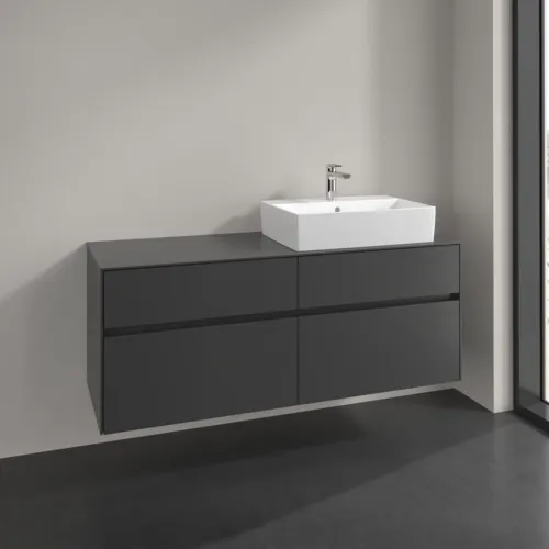Bild von VILLEROY BOCH Collaro Waschbeckenunterschrank, 4 Auszüge, 1400 x 548 x 500 mm, Graphite / Graphite #C13300VR