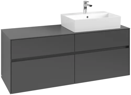 Bild von VILLEROY BOCH Collaro Waschbeckenunterschrank, 4 Auszüge, 1400 x 548 x 500 mm, Graphite / Graphite #C13300VR