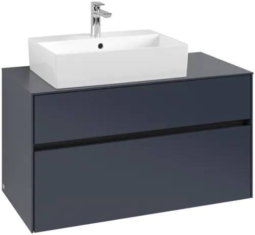 Bild von VILLEROY BOCH Collaro Waschbeckenunterschrank, mit Beleuchtung, 2 Auszüge, 1000 x 548 x 500 mm, Marine Blue / Marine Blue #C126B0VQ