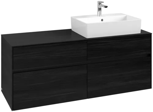 Bild von VILLEROY BOCH Collaro Waschbeckenunterschrank, mit Beleuchtung, 4 Auszüge, 1400 x 548 x 500 mm, Black Oak / Black Oak #C133B0AB