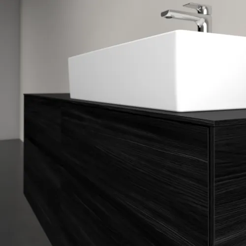 Bild von VILLEROY BOCH Collaro Waschbeckenunterschrank, mit Beleuchtung, 4 Auszüge, 1400 x 548 x 500 mm, Black Oak / Black Oak #C133B0AB