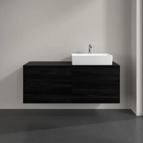 Bild von VILLEROY BOCH Collaro Waschbeckenunterschrank, mit Beleuchtung, 4 Auszüge, 1400 x 548 x 500 mm, Black Oak / Black Oak #C133B0AB