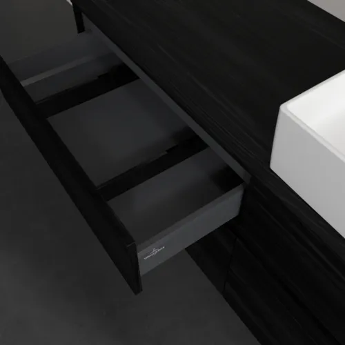 Bild von VILLEROY BOCH Collaro Waschbeckenunterschrank, mit Beleuchtung, 4 Auszüge, 1400 x 548 x 500 mm, Black Oak / Black Oak #C133B0AB
