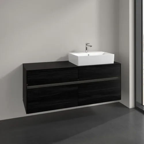 Bild von VILLEROY BOCH Collaro Waschbeckenunterschrank, mit Beleuchtung, 4 Auszüge, 1400 x 548 x 500 mm, Black Oak / Black Oak #C133B0AB