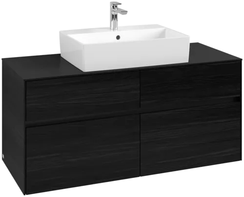 Bild von VILLEROY BOCH Collaro Waschbeckenunterschrank, mit Beleuchtung, 4 Auszüge, 1200 x 548 x 500 mm, Black Oak / Black Oak #C128B0AB
