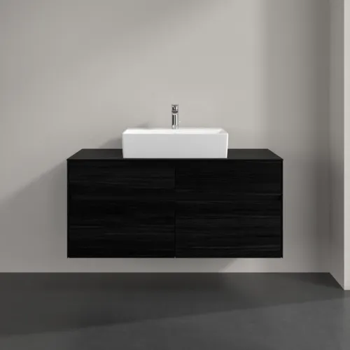 Bild von VILLEROY BOCH Collaro Waschbeckenunterschrank, mit Beleuchtung, 4 Auszüge, 1200 x 548 x 500 mm, Black Oak / Black Oak #C128B0AB